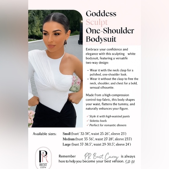Goddess Sculpt One-Shoulder Bodysuit - Picture 12 of 12